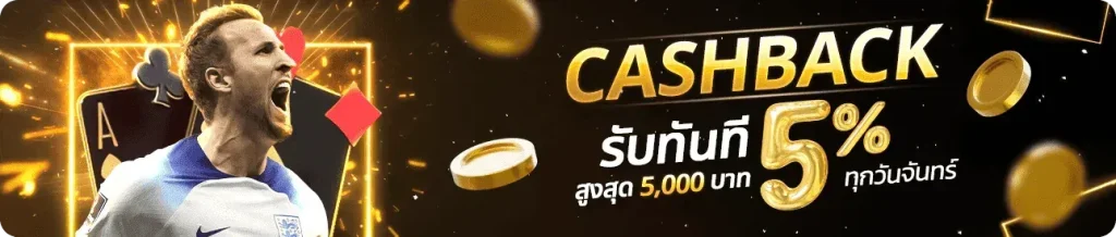 CASH BACK รับทันที 5% สูงสุด 5,000